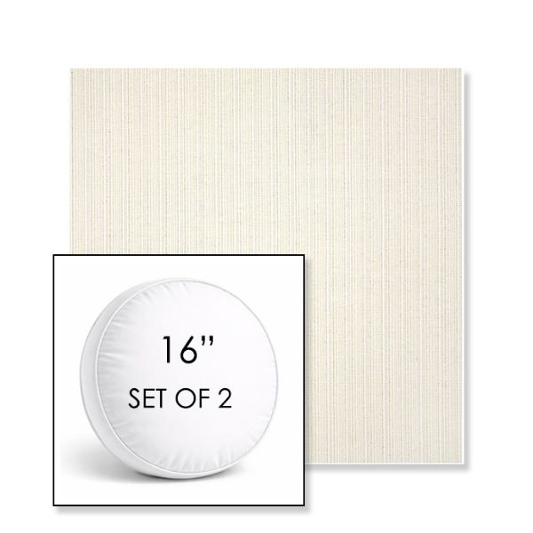 Picture of Proven Ivory | Set of 2 | 16" Sunbrella Boxed Round Outdoor Throw Pillows with Premium Inserts