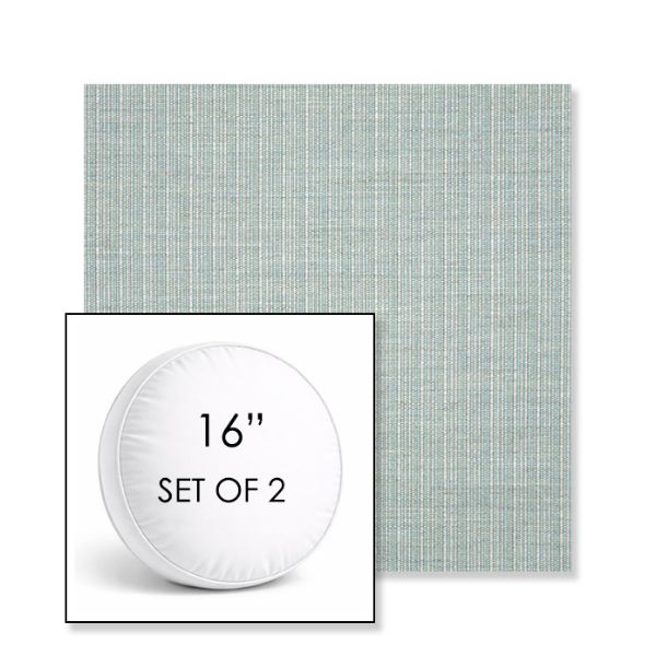 Picture of Proven Seaglass | Set of 2 | 16" Sunbrella Boxed Round Outdoor Throw Pillows with Premium Inserts