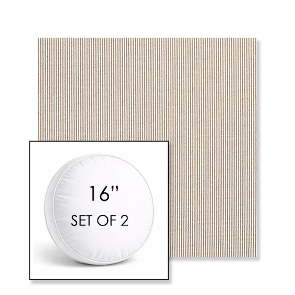 Picture of Replay Char | Set of 2 | 16" Sunbrella Boxed Round Outdoor Throw Pillows with Premium Inserts