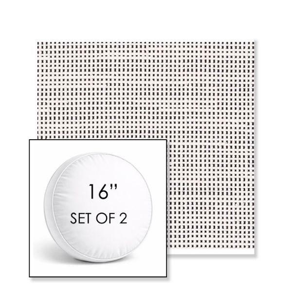 Picture of Rest Ink | Set of 2 | 16" Sunbrella Boxed Round Outdoor Throw Pillows with Premium Inserts