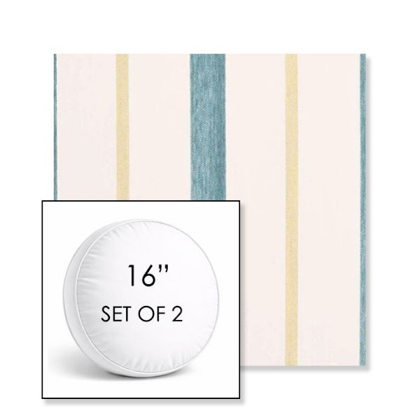 Picture of Revival Lake | Set of 2 | 16" Sunbrella Boxed Round Outdoor Throw Pillows with Premium Inserts