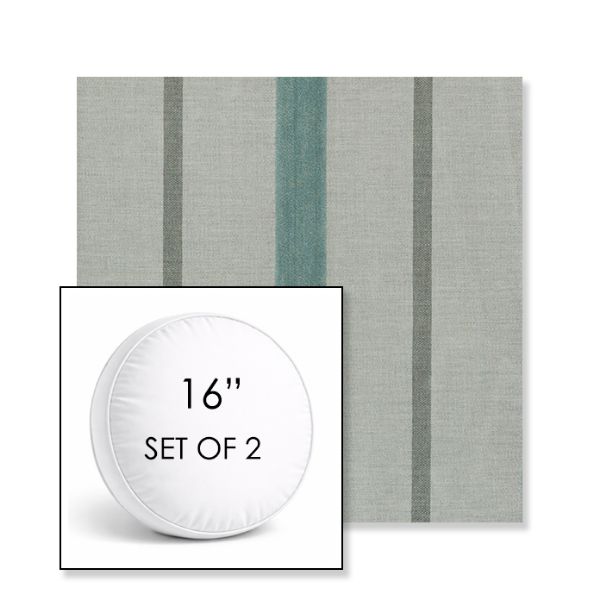 Picture of Revival Sage | Set of 2 | 16" Sunbrella Boxed Round Outdoor Throw Pillows with Premium Inserts