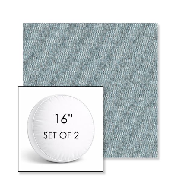 Picture of Ritsy Mist | Set of 2 | 16" Sunbrella Boxed Round Outdoor Throw Pillows with Premium Inserts