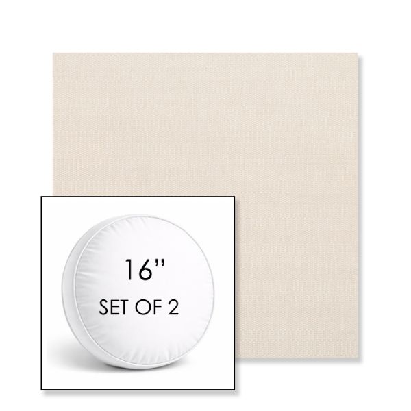 Picture of Ritsy Pearl | Set of 2 | 16" Sunbrella Boxed Round Outdoor Throw Pillows with Premium Inserts