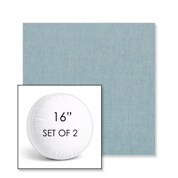Picture of Ritsy Seaglass | Set of 2 | 16" Sunbrella Boxed Round Outdoor Throw Pillows with Premium Inserts