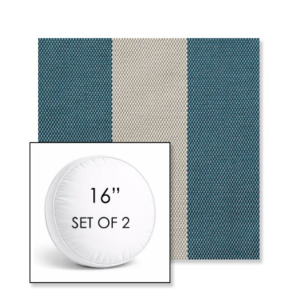Picture of Rothko Curacao | Set of 2 | 16" Sunbrella Boxed Round Outdoor Throw Pillows with Premium Inserts