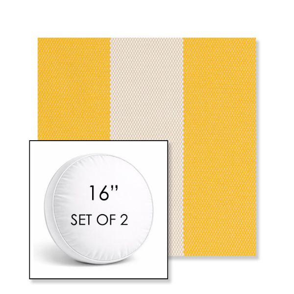 Picture of Rothko Lemonade | Set of 2 | 16" Sunbrella Boxed Round Outdoor Throw Pillows with Premium Inserts