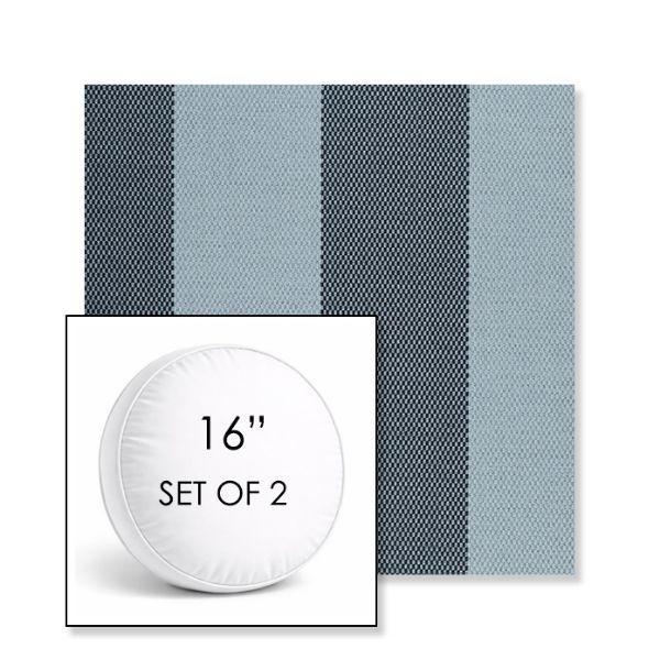 Picture of Rothko Oceanfront | Set of 2 | 16" Sunbrella Boxed Round Outdoor Throw Pillows with Premium Inserts