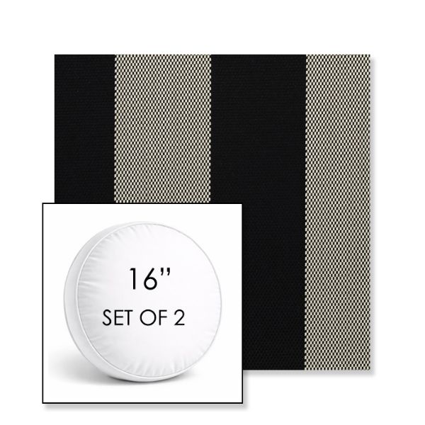 Picture of Rothko Stone Harbor | Set of 2 | 16" Sunbrella Boxed Round Outdoor Throw Pillows with Premium Inserts