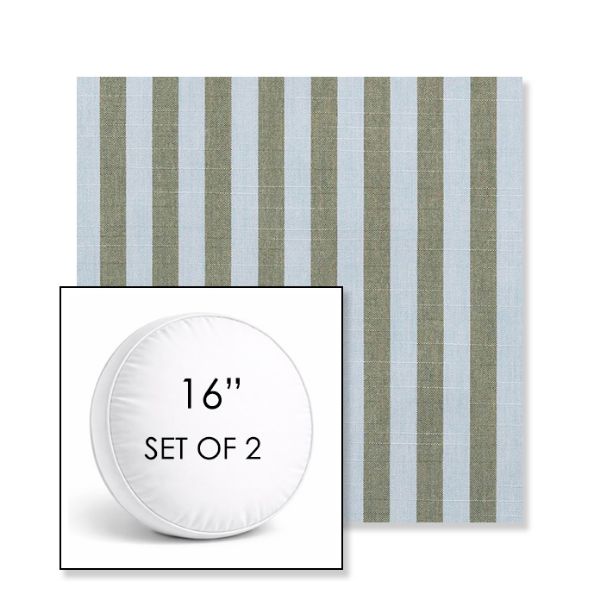 Picture of Sail Away Aloe | Set of 2 | 16" Sunbrella Boxed Round Outdoor Throw Pillows with Premium Inserts