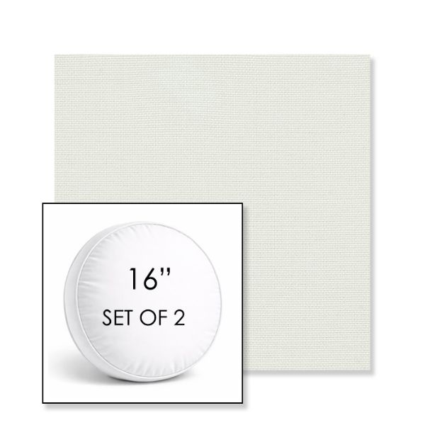 Picture of Sailcloth Salt | Set of 2 | 16" Sunbrella Boxed Round Outdoor Throw Pillows with Premium Inserts