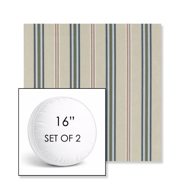 Picture of Saltillo Sagebrush | Set of 2 | 16" Sunbrella Boxed Round Outdoor Throw Pillows with Premium Inserts