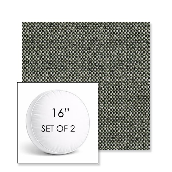 Picture of Savane Lake | Set of 2 | 16" Sunbrella Boxed Round Outdoor Throw Pillows with Premium Inserts