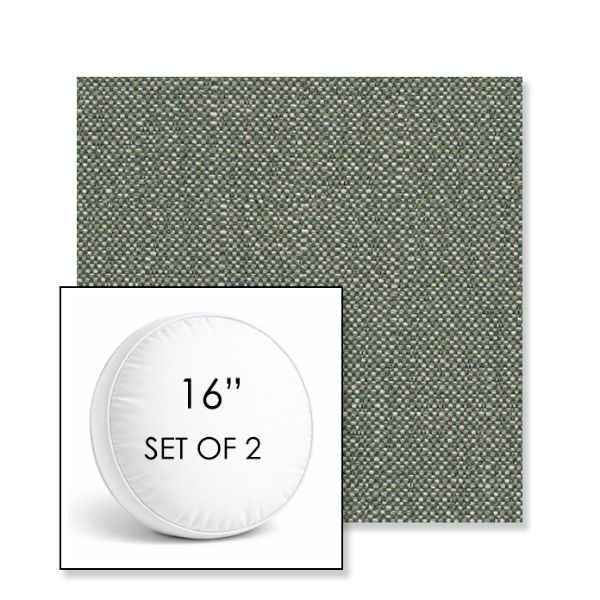 Picture of Savane Swamp | Set of 2 | 16" Sunbrella Boxed Round Outdoor Throw Pillows with Premium Inserts