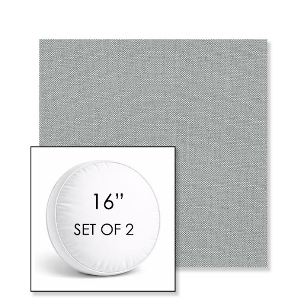 Picture of Savane Whisper | Set of 2 | 16" Sunbrella Boxed Round Outdoor Throw Pillows with Premium Inserts