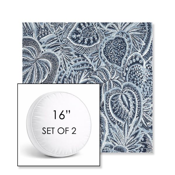 Picture of Sensibility Harbor | Set of 2 | 16" Sunbrella Boxed Round Outdoor Throw Pillows with Premium Inserts