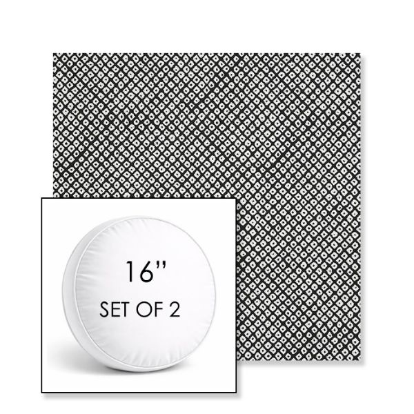 Picture of Shibori Classic | Set of 2 | 16" Sunbrella Boxed Round Outdoor Throw Pillows with Premium Inserts