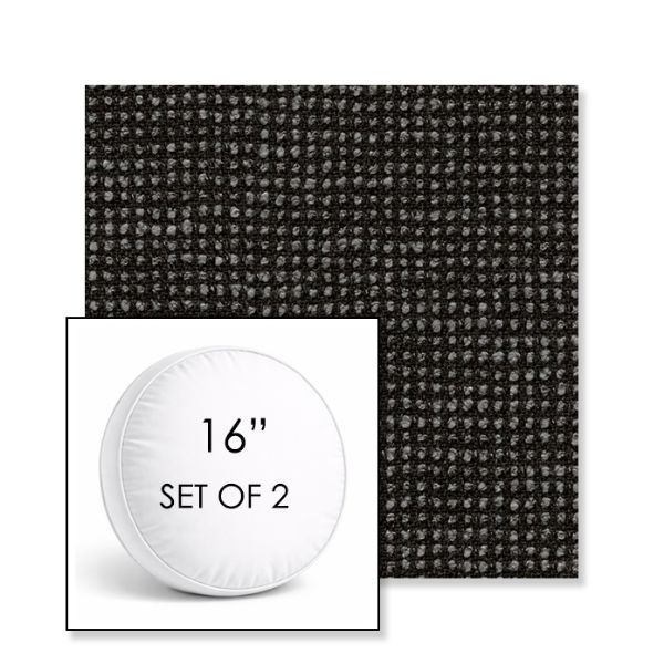 Picture of Slow Illite | Set of 2 | 16" Sunbrella Boxed Round Outdoor Throw Pillows with Premium Inserts