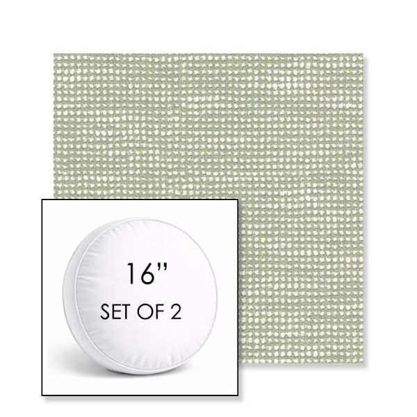 Picture of Slow Spirea | Set of 2 | 16" Sunbrella Boxed Round Outdoor Throw Pillows with Premium Inserts