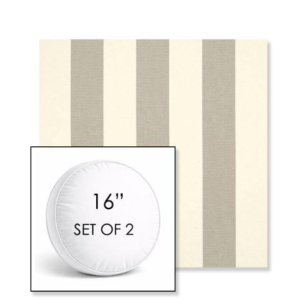 Picture of Solana Seagull | Set of 2 | 16" Sunbrella Boxed Round Outdoor Throw Pillows with Premium Inserts