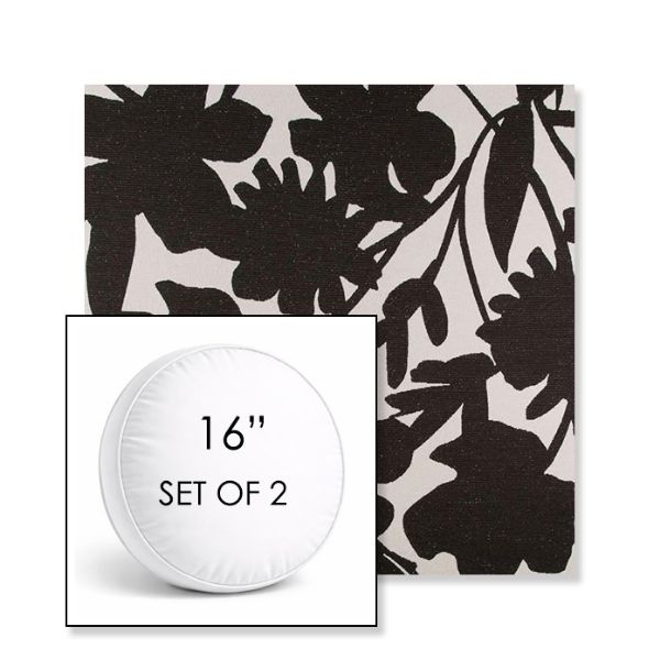 Picture of Sonny Flower Power | Set of 2 | 16" Sunbrella Boxed Round Outdoor Throw Pillows with Premium Inserts