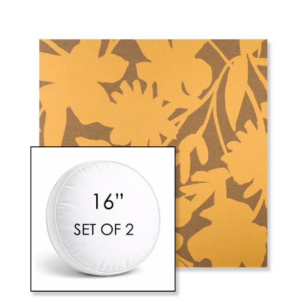 Picture of Sonny Sunshine | Set of 2 | 16" Sunbrella Boxed Round Outdoor Throw Pillows with Premium Inserts
