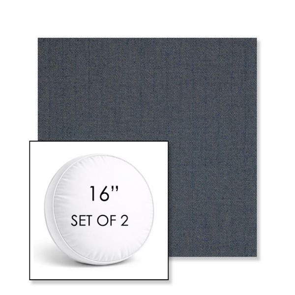Picture of Switch Denim | Set of 2 | 16" Sunbrella Boxed Round Outdoor Throw Pillows with Premium Inserts