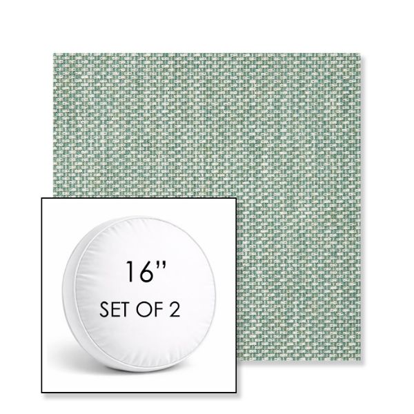 Picture of Tailored Spa | Set of 2 | 16" Sunbrella Boxed Round Outdoor Throw Pillows with Premium Inserts