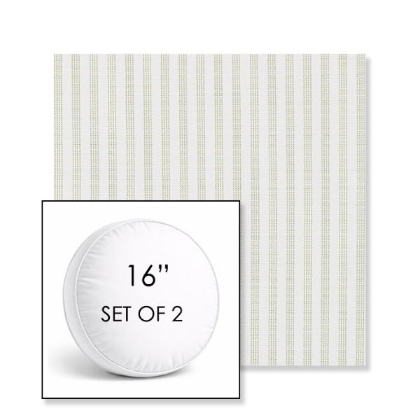 Picture of Tap Pear | Set of 2 | 16" Sunbrella Boxed Round Outdoor Throw Pillows with Premium Inserts