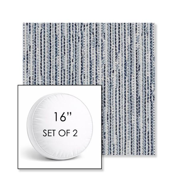 Picture of Tectonic Coastal | Set of 2 | 16" Sunbrella Boxed Round Outdoor Throw Pillows with Premium Inserts