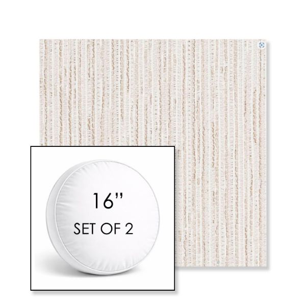 Picture of Tectonic Parchment | Set of 2 | 16" Sunbrella Boxed Round Outdoor Throw Pillows with Premium Inserts