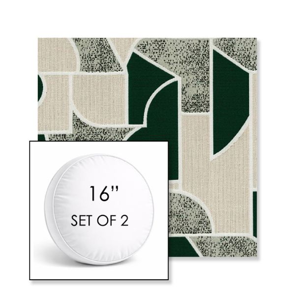 Picture of Territory Oxide | Set of 2 | 16" Sunbrella Boxed Round Outdoor Throw Pillows with Premium Inserts