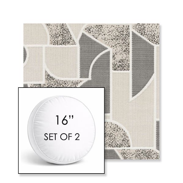 Picture of Territory Tin | Set of 2 | 16" Sunbrella Boxed Round Outdoor Throw Pillows with Premium Inserts