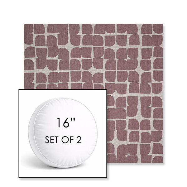 Picture of Toggle Aster | Set of 2 | 16" Sunbrella Boxed Round Outdoor Throw Pillows with Premium Inserts