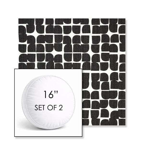 Picture of Toggle Inkblot | Set of 2 | 16" Sunbrella Boxed Round Outdoor Throw Pillows with Premium Inserts