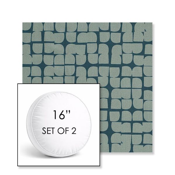 Picture of Toggle Splash | Set of 2 | 16" Sunbrella Boxed Round Outdoor Throw Pillows with Premium Inserts