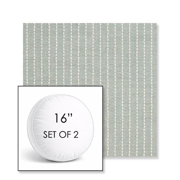 Picture of Trail Sky | Set of 2 | 16" Sunbrella Boxed Round Outdoor Throw Pillows with Premium Inserts