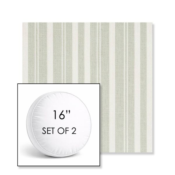 Picture of Tranquil Sage | Set of 2 | 16" Sunbrella Boxed Round Outdoor Throw Pillows with Premium Inserts