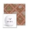 Picture of Trellis Primrose | Set of 2 | 16" Sunbrella Boxed Round Outdoor Throw Pillows with Premium Inserts