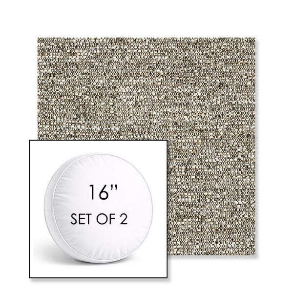 Picture of Tundra Penja | Set of 2 | 16" Sunbrella Boxed Round Outdoor Throw Pillows with Premium Inserts