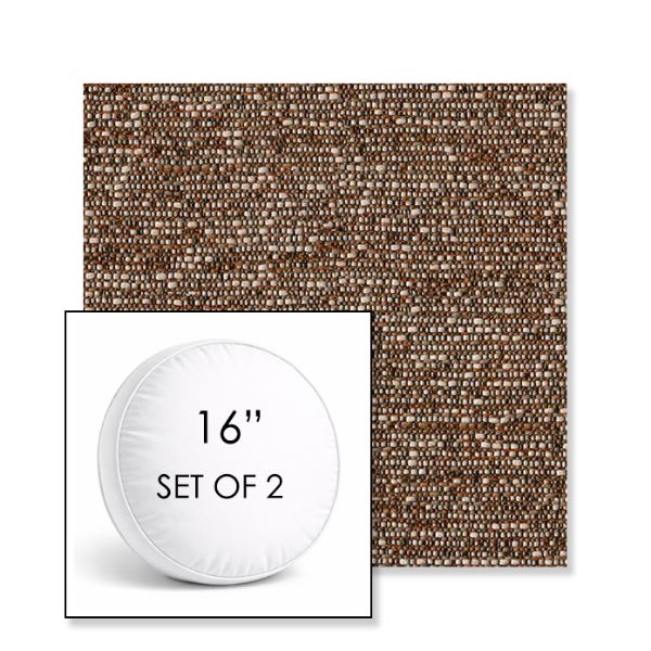 Picture of Tundra Souk | Set of 2 | 16" Sunbrella Boxed Round Outdoor Throw Pillows with Premium Inserts