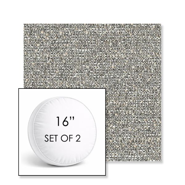 Picture of Tundra Wall | Set of 2 | 16" Sunbrella Boxed Round Outdoor Throw Pillows with Premium Inserts