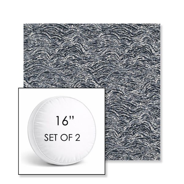 Picture of Undercurrent Tide | Set of 2 | 16" Sunbrella Boxed Round Outdoor Throw Pillows with Premium Inserts