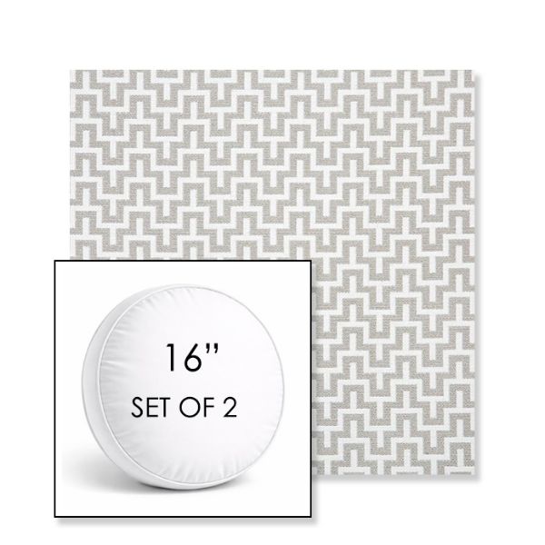 Picture of Underline Dove | Set of 2 | 16" Sunbrella Boxed Round Outdoor Throw Pillows with Premium Inserts
