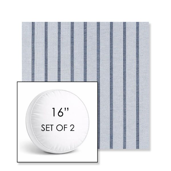 Picture of Unwind Sky | Set of 2 | 16" Sunbrella Boxed Round Outdoor Throw Pillows with Premium Inserts