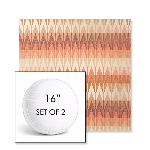 Picture of Valley Desert | Set of 2 | 16" Sunbrella Boxed Round Outdoor Throw Pillows with Premium Inserts