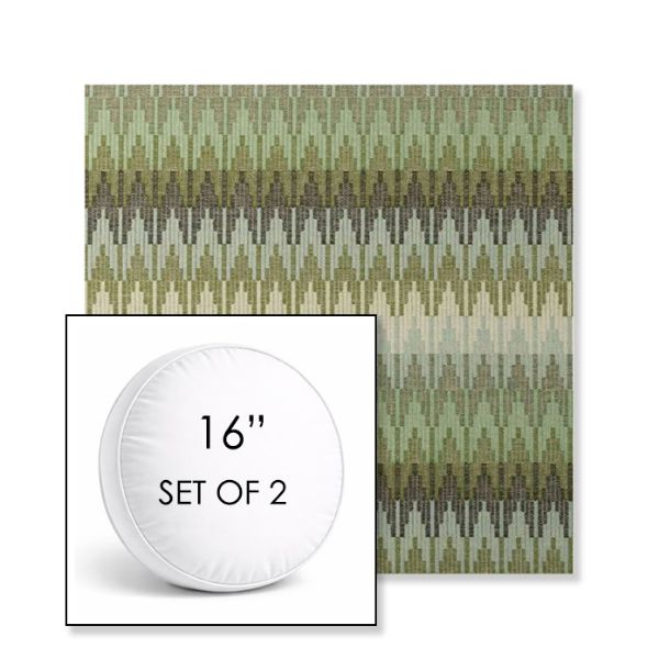 Picture of Valley Herbal | Set of 2 | 16" Sunbrella Boxed Round Outdoor Throw Pillows with Premium Inserts