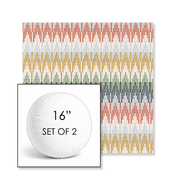 Picture of Valley Sedona | Set of 2 | 16" Sunbrella Boxed Round Outdoor Throw Pillows with Premium Inserts