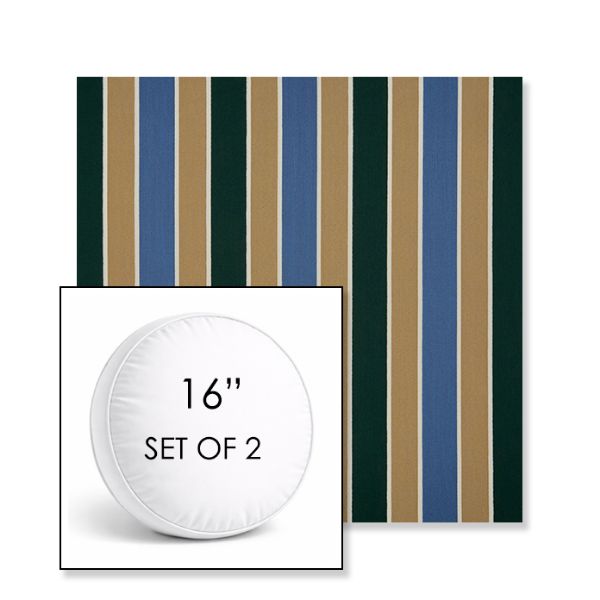 Picture of Varsity Country Club | Set of 2 | 16" Sunbrella Boxed Round Outdoor Throw Pillows with Premium Inserts