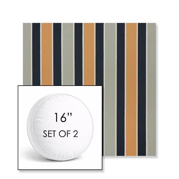Picture of Varsity Sherbert Shibori | Set of 2 | 16" Sunbrella Boxed Round Outdoor Throw Pillows with Premium Inserts